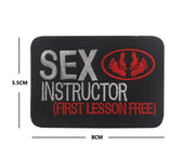 A-Style Position Sexy Patch Sex Instructor First Lesson Free Funny Hilarious Motorcycle Biker LOVING Applique Badge
