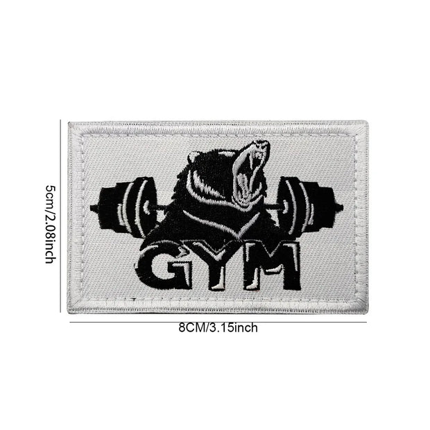 No Pain No Gain Fitness and Sports Series Tactical Embroidered Patches Bench Press Armband Backpack Badge with Hook Backing