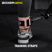 1Pcs Leather Fitness Ankle Straps Adjustable D-Ring Foot Support Cuffs Gym Leg Strength Workouts Pulley Buckle Sports Feet Guard