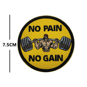 NO PAIN NO GAIN GYM fitness Embroidered luminous PVC Patch Outdoor Morale armband Hook Loop Backpack Tactical Badge Applique