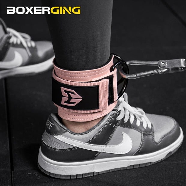 1Pcs Leather Fitness Ankle Straps Adjustable D-Ring Foot Support Cuffs Gym Leg Strength Workouts Pulley Buckle Sports Feet Guard