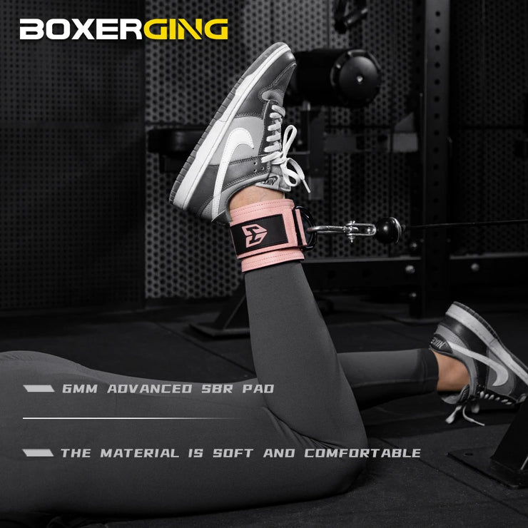 1Pcs Leather Fitness Ankle Straps Adjustable D-Ring Foot Support Cuffs Gym Leg Strength Workouts Pulley Buckle Sports Feet Guard