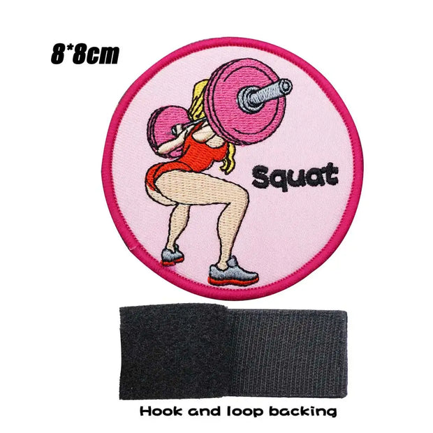 Deadlift Embroidered Patch Hook & Loop Sew on Embroidery Military Badge