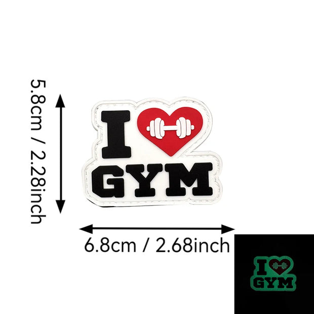 NO PAIN NO GAIN GYM fitness Embroidered luminous PVC Patch Outdoor Morale armband Hook Loop Backpack Tactical Badge Applique