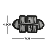 No Pain No Gain Fitness and Sports Series Tactical Embroidered Patches Bench Press Armband Backpack Badge with Hook Backing