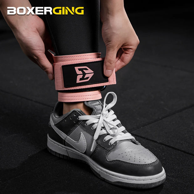 1Pcs Leather Fitness Ankle Straps Adjustable D-Ring Foot Support Cuffs Gym Leg Strength Workouts Pulley Buckle Sports Feet Guard