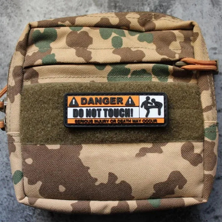 3D PVC Klett Patches DO NOT TOUCH MY BAG WARNING Tactical Morale Badges on Backpack Sticker Military Patches and Applique Emblem