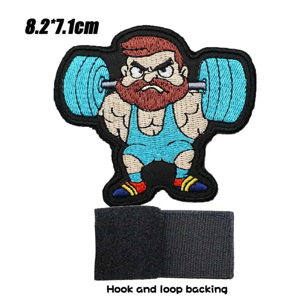 Deadlift Embroidered Patch Hook & Loop Sew on Embroidery Military Badge