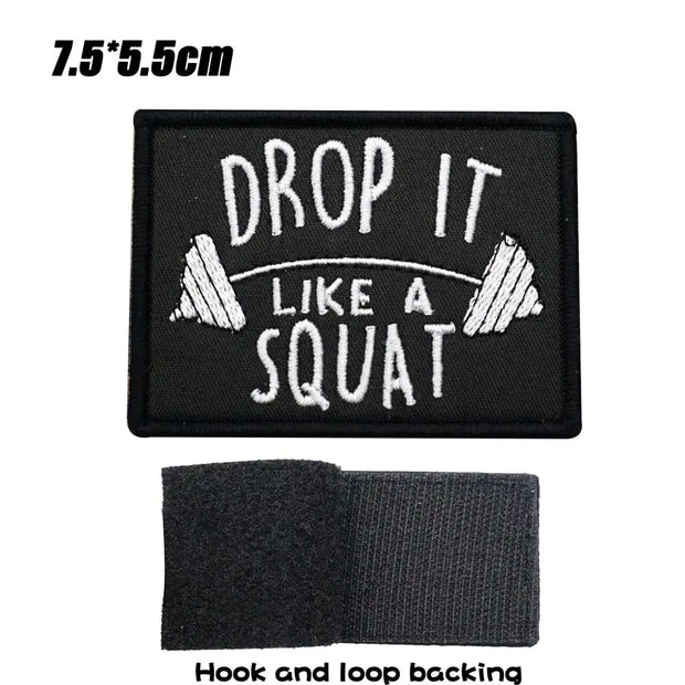 Deadlift Embroidered Patch Hook & Loop Sew on Embroidery Military Badge
