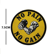 NO PAIN NO GAIN GYM fitness Embroidered luminous PVC Patch Outdoor Morale armband Hook Loop Backpack Tactical Badge Applique