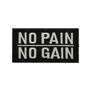 White Glow In Dark PVC Rubber No Pain No Gain Proverb Effort Motivational Phrases Embroidery Patches Appliques Reflective Badges