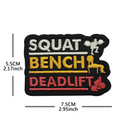 No Pain No Gain Fitness and Sports Series Tactical Embroidered Patches Bench Press Armband Backpack Badge with Hook Backing