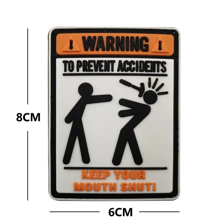 3D PVC Klett Patches DO NOT TOUCH MY BAG WARNING Tactical Morale Badges on Backpack Sticker Military Patches and Applique Emblem