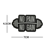 NO PAIN NO GAIN GYM fitness Embroidered luminous PVC Patch Outdoor Morale armband Hook Loop Backpack Tactical Badge Applique
