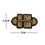 No Pain No Gain Fitness and Sports Series Tactical Embroidered Patches Bench Press Armband Backpack Badge with Hook Backing